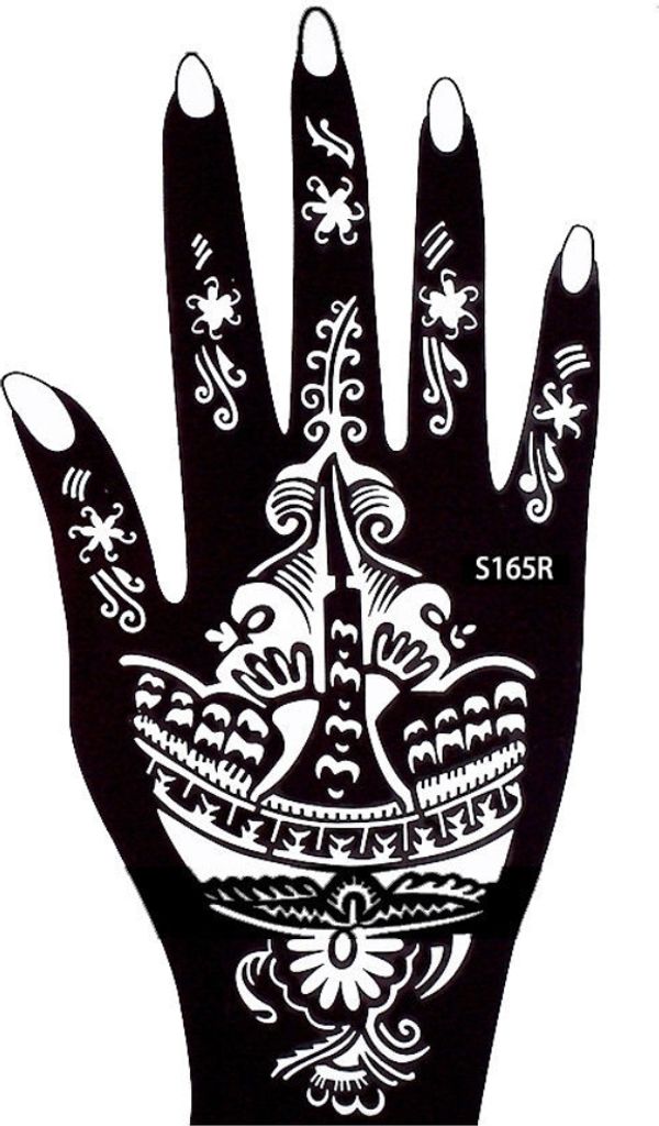Henna Tattoo Schablone für die Rechte Hand