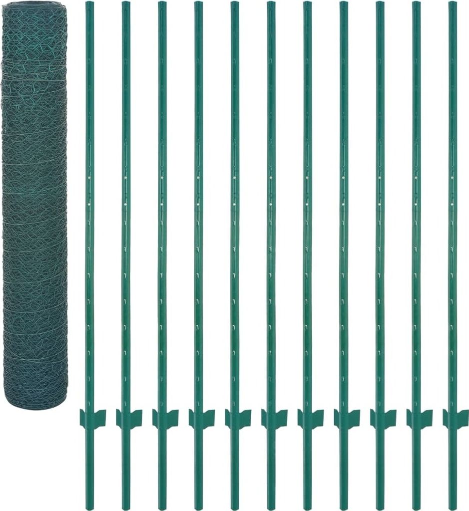 vidaXL Drátěné pletivo s ocelovými sloupky 25 x 1,5 m Obrázek produktu 