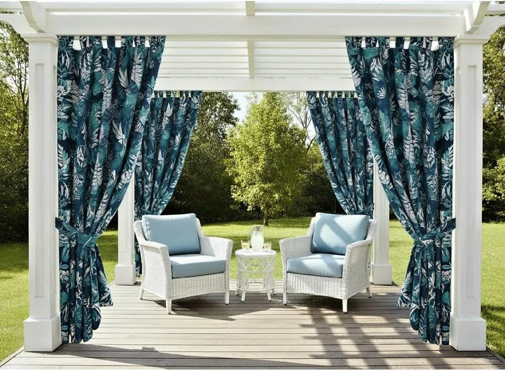 Rideau d'extérieur à motifs VICTORIA 155x200 cm avec attache offerte