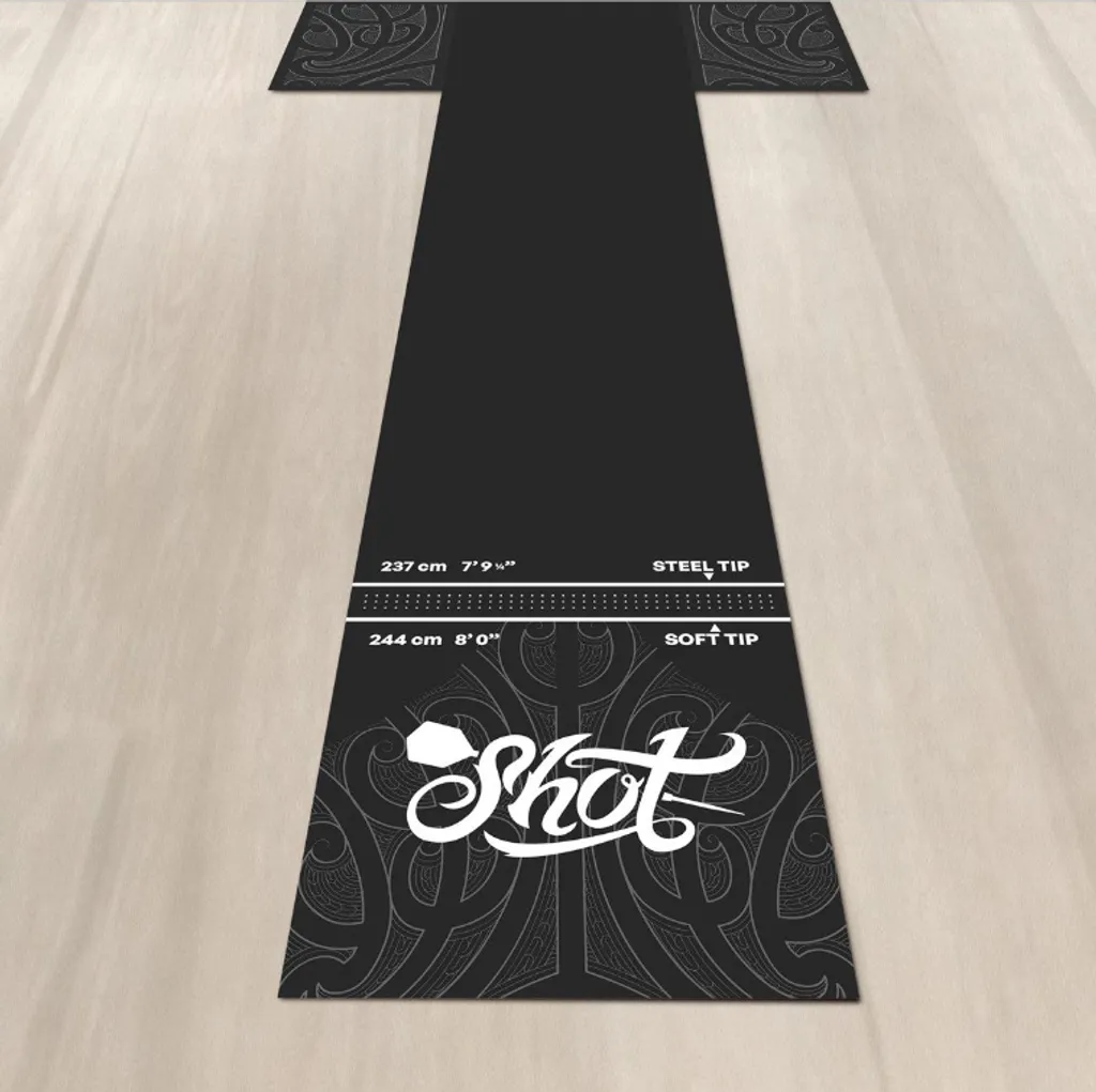 Shot T-Mat Protection du sol Dartmatte - Tapis de fléchette 237x80cm