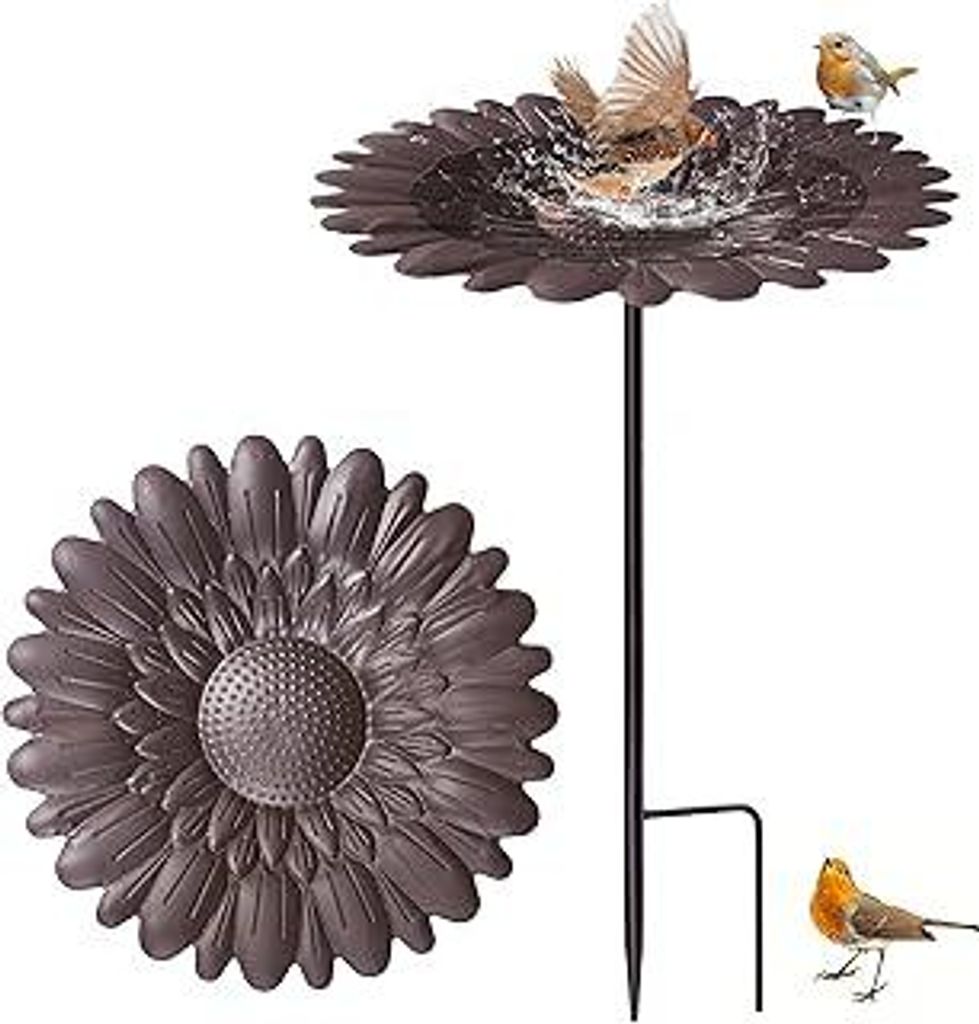 Vogeltränke Stehend Für Garten,Vogelfutterspender Vogeltränke,Vogelbad Vogelbecken Wassertränke,Freistehend Abnehmbar,Frostsicher Winterfest Vo...