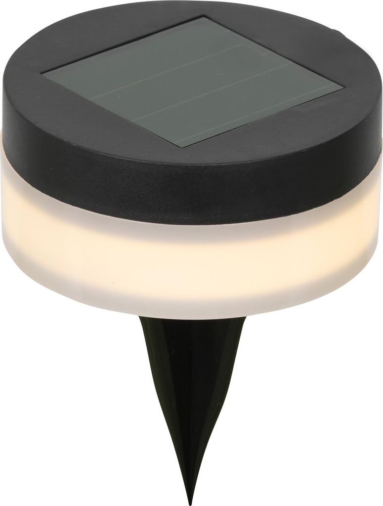 Solar LED Wegeleuchte 9x12cm Kunststoff Schwarz / Warmweiß Produktbild 