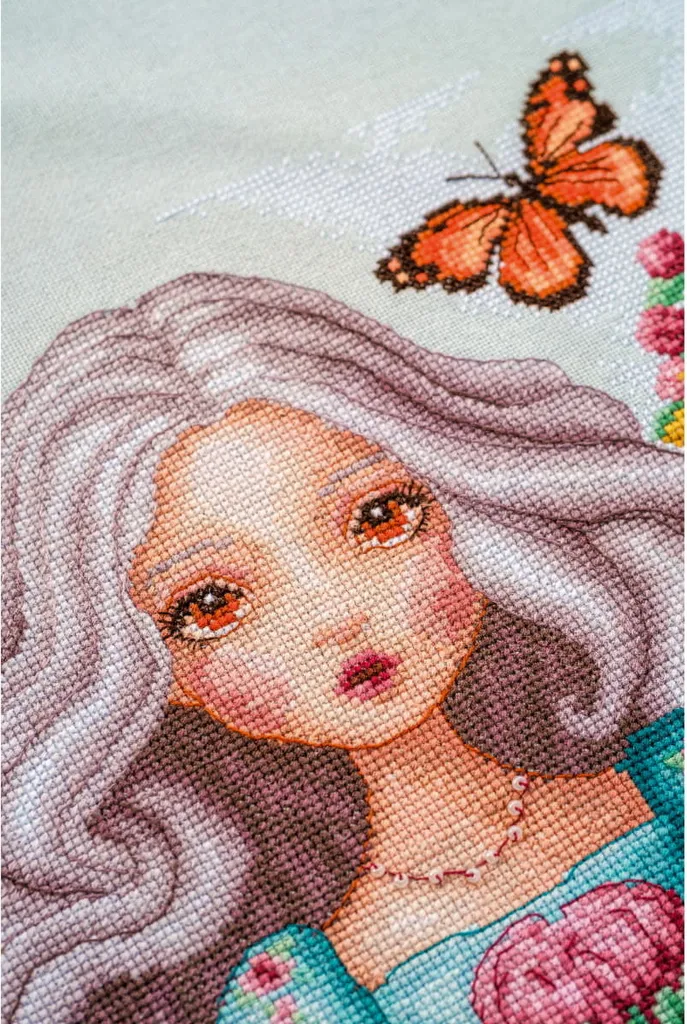 Lanarte Kit Broderie Point de Croix Compté Dahlia Romance 29x29cm