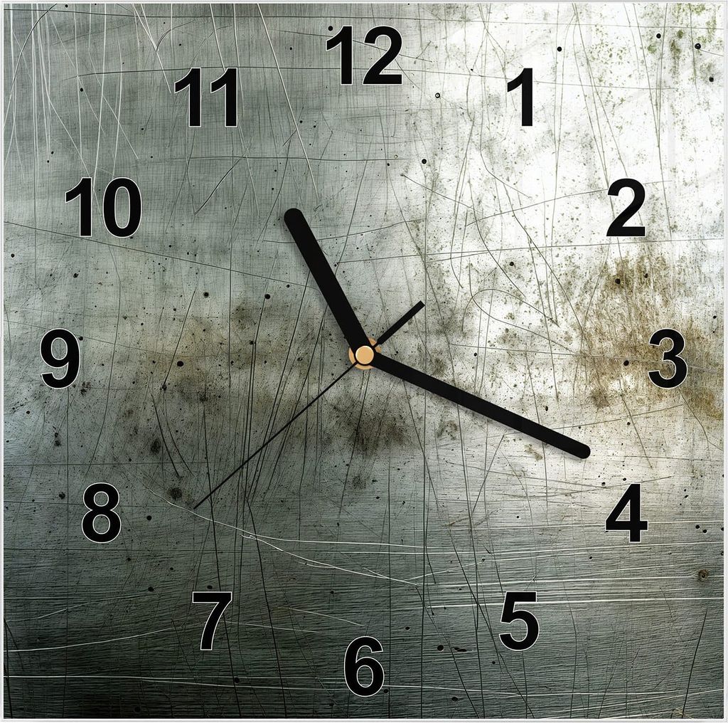 Wanduhr aus Glas mit Motiv es Metall- 30 x 30 cm - inkl. Aufhängesystem