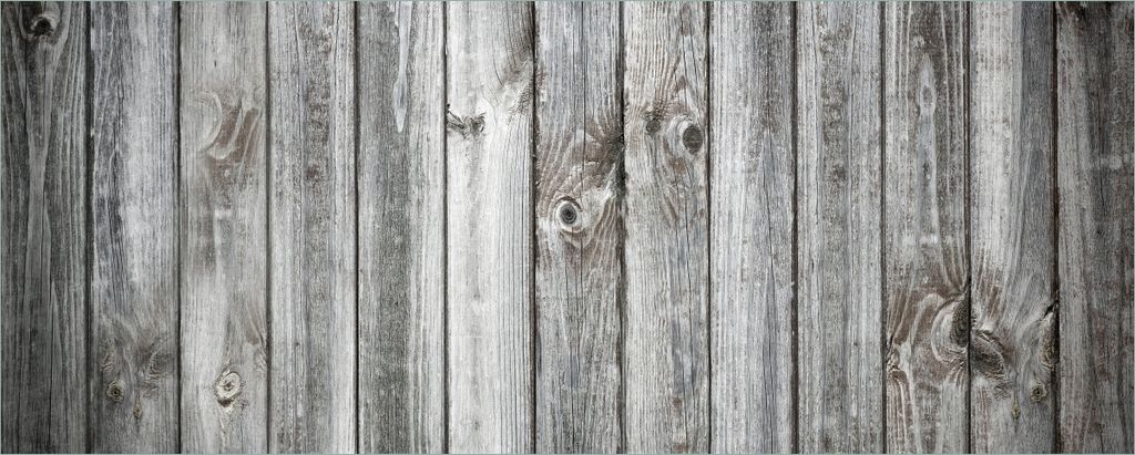 Wallario selbstklebendes Poster - Holz-Optik Textur hellgraues Holz Paneele Dielen mit Asteinschlüssen, Größe: 50 x 125 cm