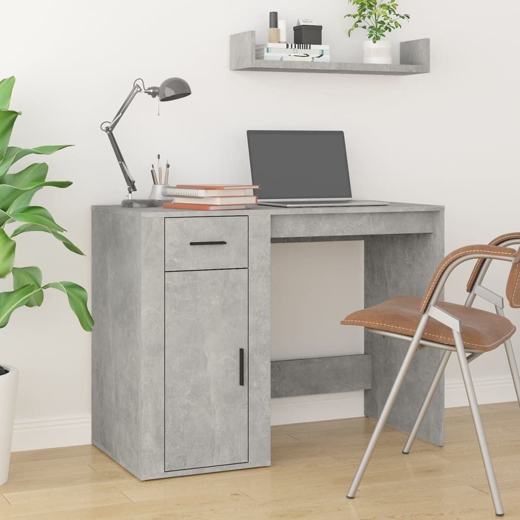 vidaXL Scrivania grigio cemento 100x49x75 cm in legno - Immagine del prodotto 