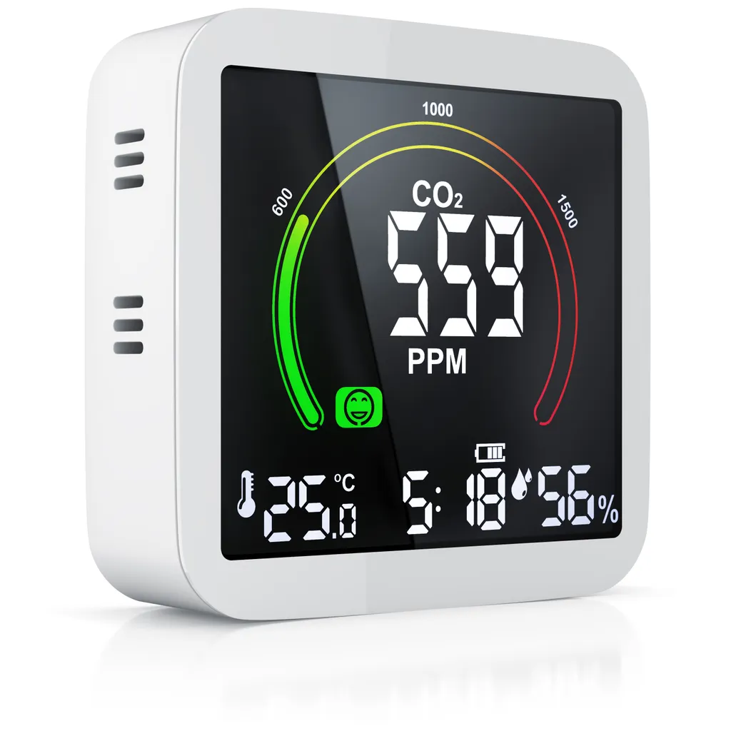 Détecteur de CO2 Alarme Air Ambiant avec Capteur PPM et Écran Couleur