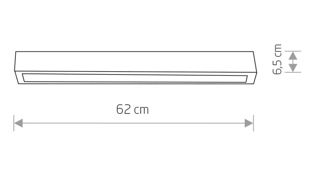 Éclairage efficace pour plafond bas : plafonnier STRAIGHT 62cm blanc