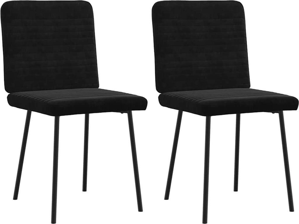 Esszimmerstühle 2 Stk. Schwarz Samt