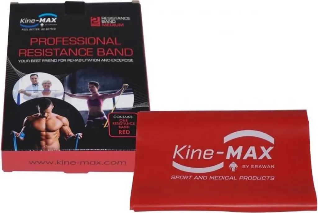 Bande élastique Kine-MAX Pro rouge pour soulager les articulations