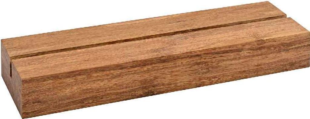 Tischkartenhalter 210mm Bambus, dunkel / Tischaufsteller / Werbeaufsteller / Schildhalter / Einsteckschlitz / Kartenhalter / Holz / Menükartenhalt...