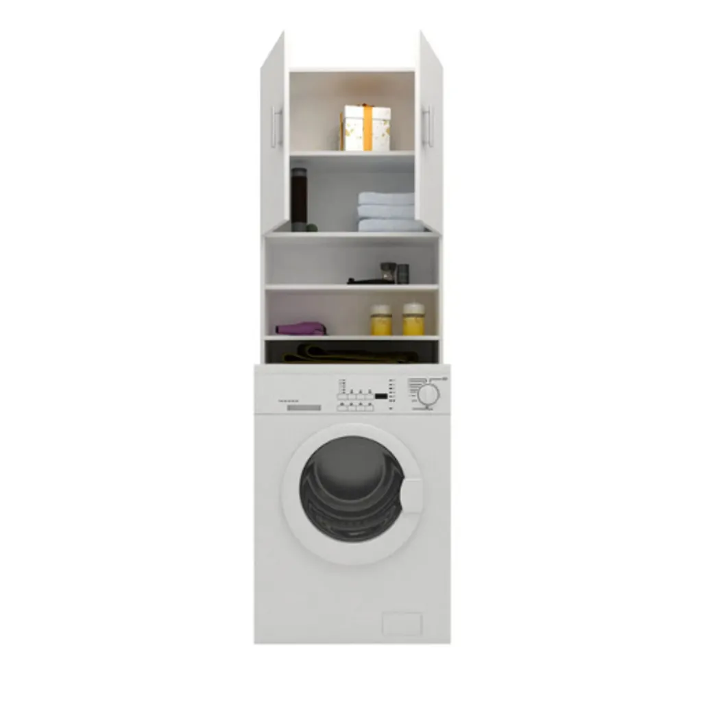 Armoire de buanderie FYN 2 portes, gain de place vertical, 65x27x190 cm