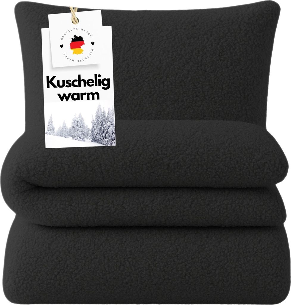 Cashmere Touch Bettwäsche 135x200 cm Winter Wendebettwäsche Anthrazit Anthrazit