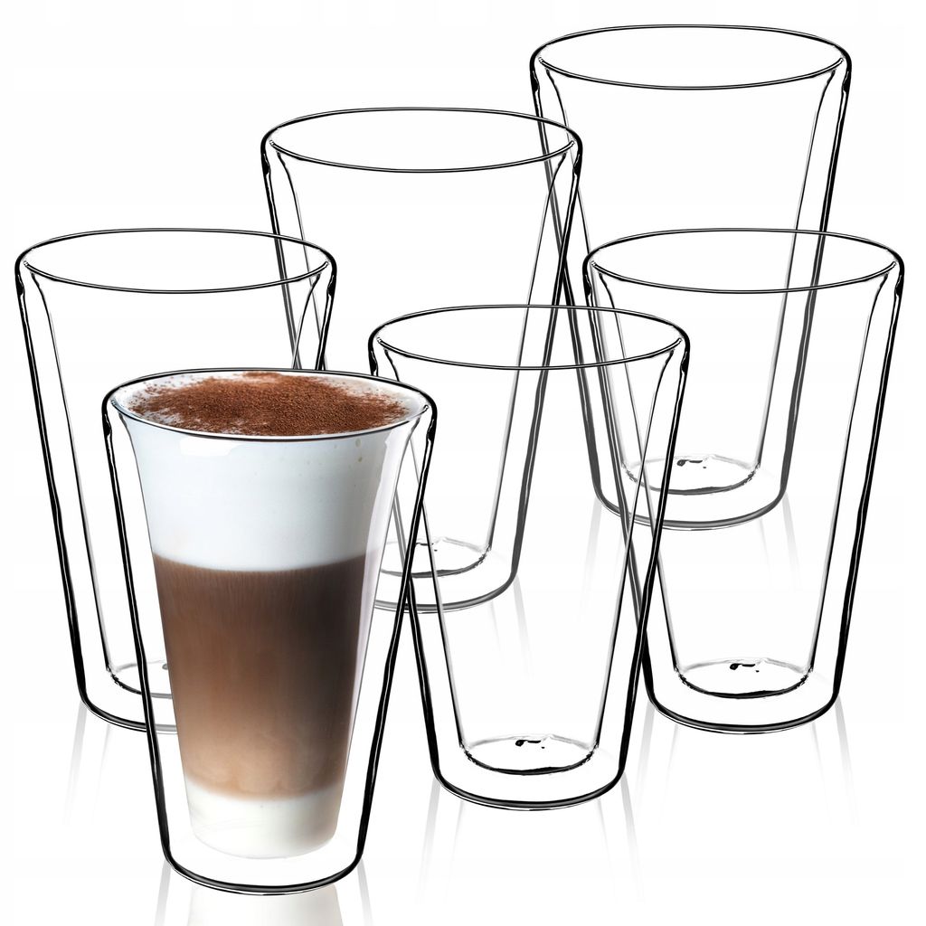 KADAX Zestaw Szklanek Termicznych Szklanka Latte 6szt Zdjęcie produktu 