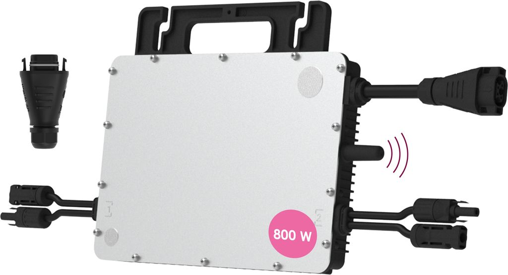 Hoymiles HMS-800W-2T Mikro-Wechselrichter mit integrierter WiFi DTU | inkl. HMS Field Connector | bis zu 2 PV-Module | 800 Watt | VDE konform | BKW