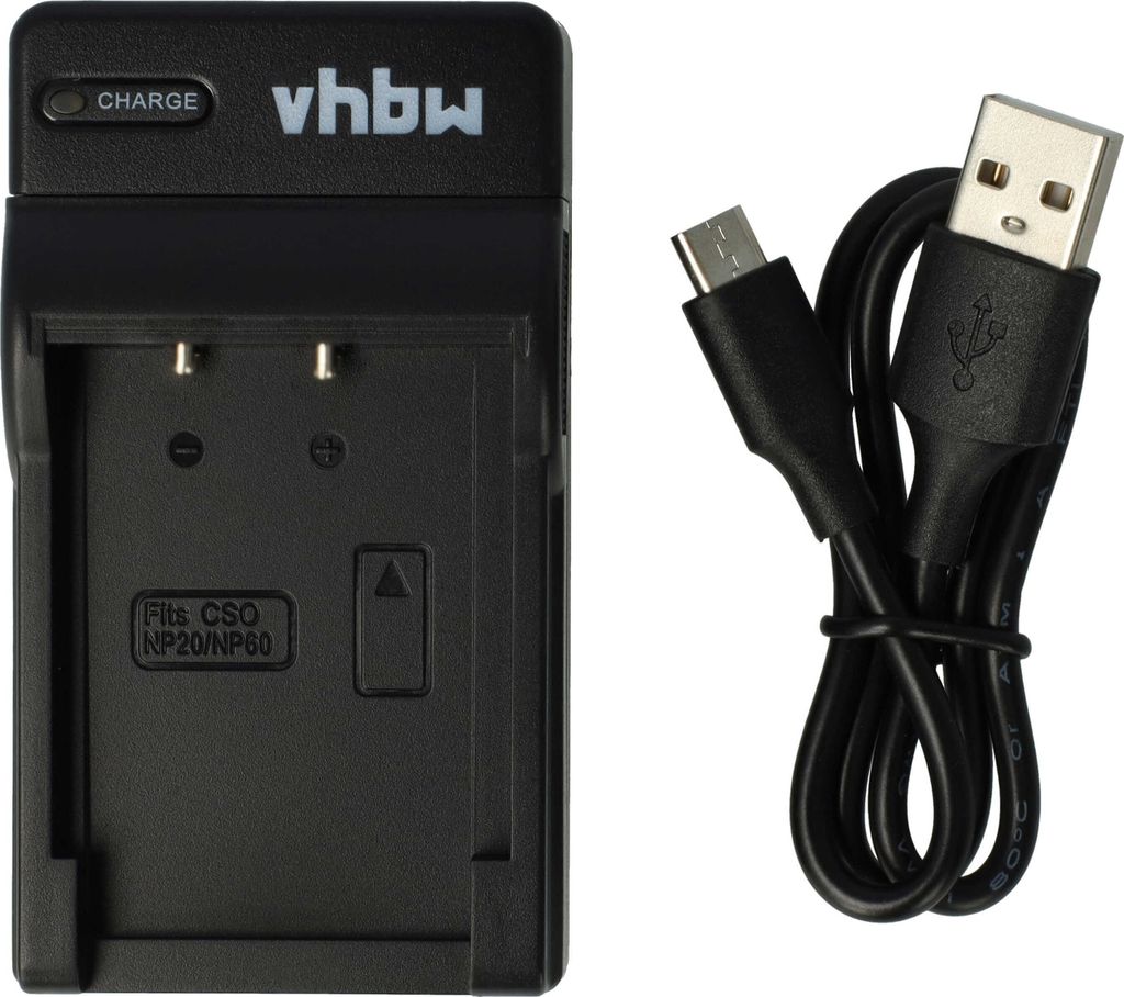 vhbw USB-C Ladegerät kompatibel mit Casio Exilim EX-Z77, EX-Z770, EX-Z65, EX-Z70, EX-Z75 Kamera Camcorder - Ladeschale + USB-C Kabel Ladeanzeige