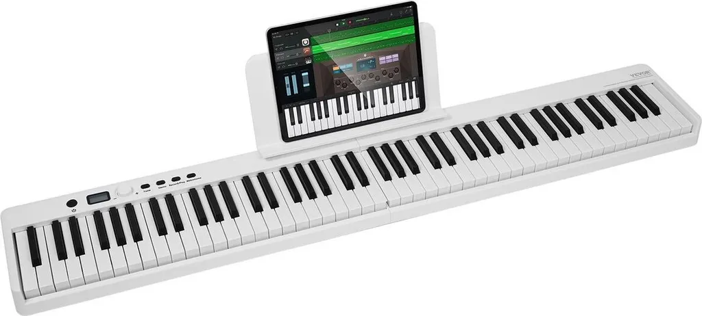 Piano pliable 88 touches Bluetooth MIDI Blanc - Clavier ultra compact