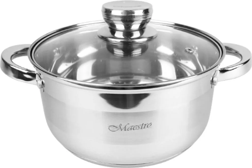 MICHELANGELO Set Pentole Acciaio Inox 6 Pezzi Con Coperchi - 1QT, 2QT, 3QT, Base Tripla, Manici Bachelite