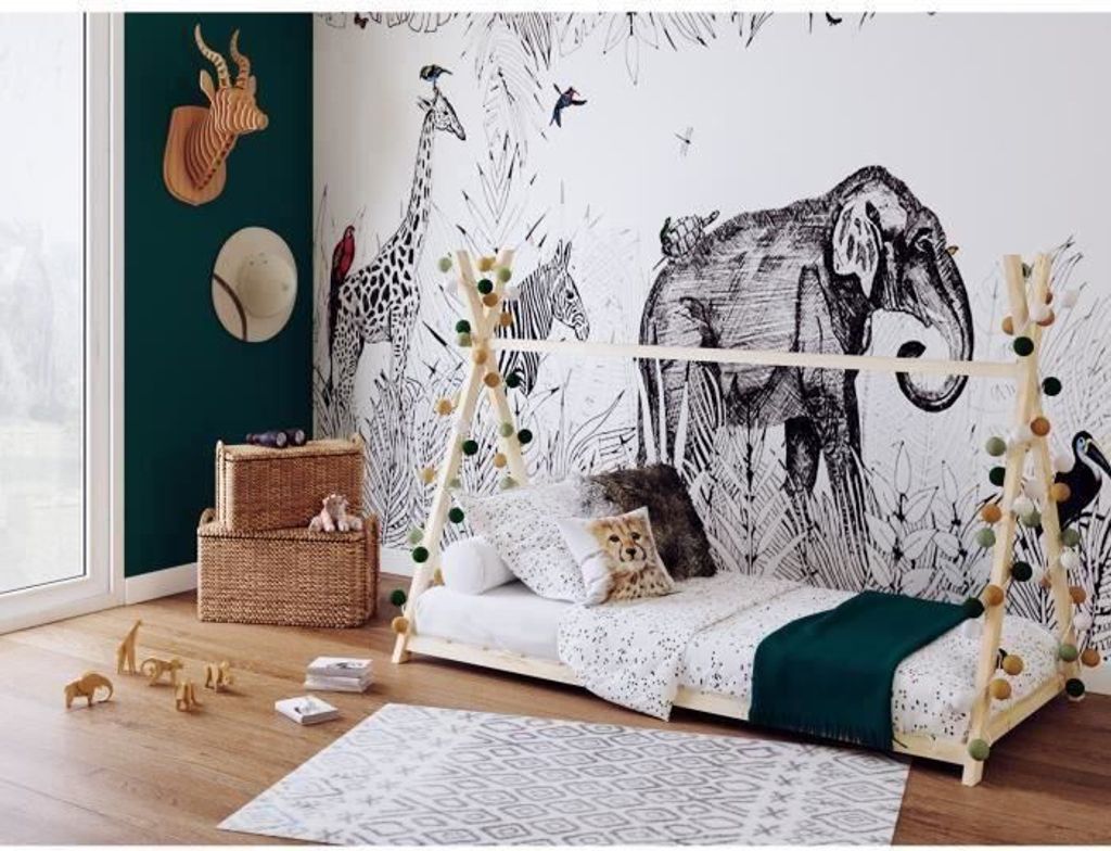 Hausbett SIOUX mit Lattenrost / Hausbett 90x190 Natural