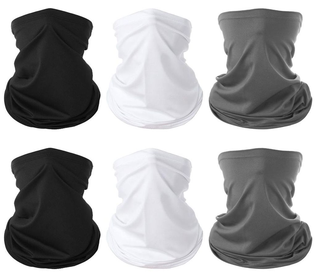 6 kühlende Stirnbänder aus Eisseide für Outdoor-Radtouren – Schwarz + Weiß + Dunkelgrau (verschiedene Farben * 2)