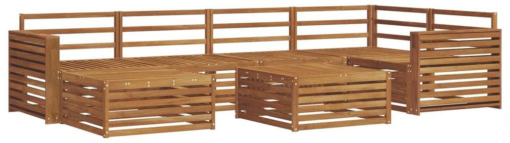 Outdoor-Sofagarnitur 7 pcs Natur Massivholz Akazie