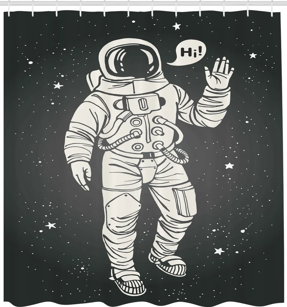 Rideau de Douche Grand Format 175x240 cm Design Pop Art Astronaute