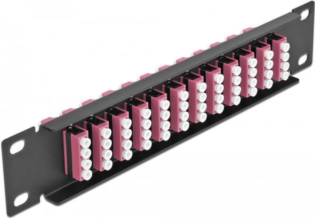 DELOCK 10" LWL Patchpanel 12 Port LC Quad viol. 1 HE schwarz