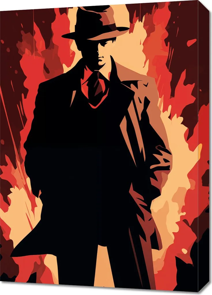 Affiche Murale Détective mystérieux 50x70 cm - Décoration Style Noir