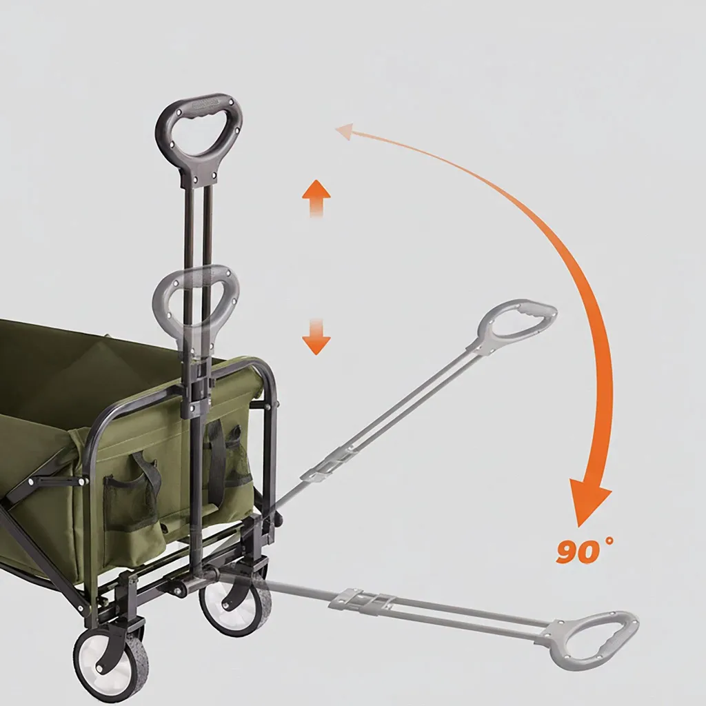 Chariot pliable grande capacité avec structure renforcée et rangement