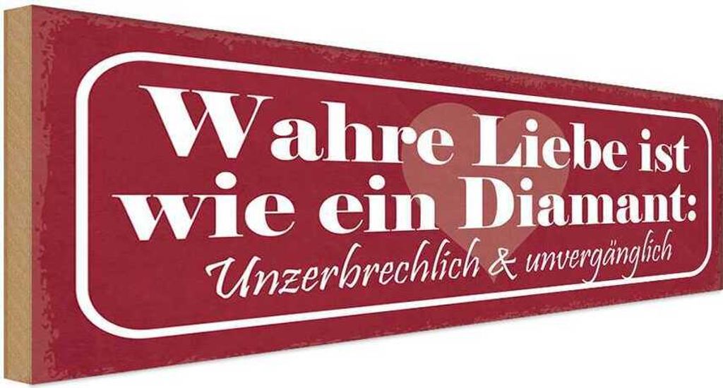 vianmo Holzschild 10x27 cm wahre Liebe sit wie ein Diamant Spruch Zitat