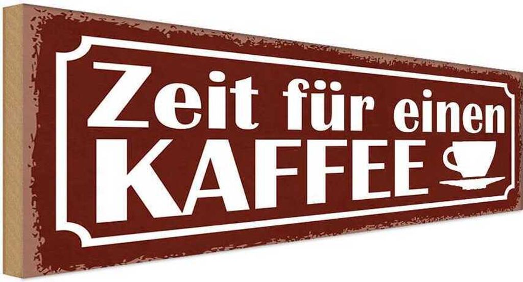 vianmo Holzschild 10x27 cm Zeit für einen Kaffee Essen Trinken