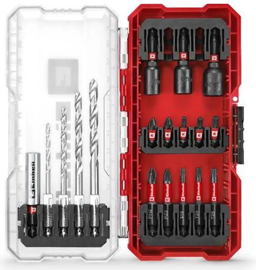Einhell Bit Set 18 Pezzi 108709 - Kit Inserti S2 e Punte HSS per Avvitatore - 10