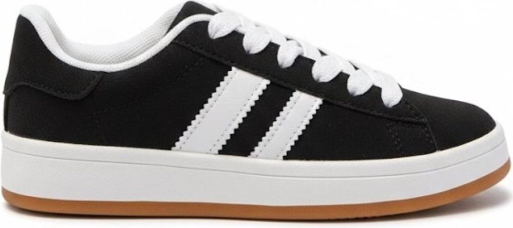 Damen Schnürung Turnschuhe Sneaker Kunstleder Freizeitschuhe Enna Schwarz Gr.37