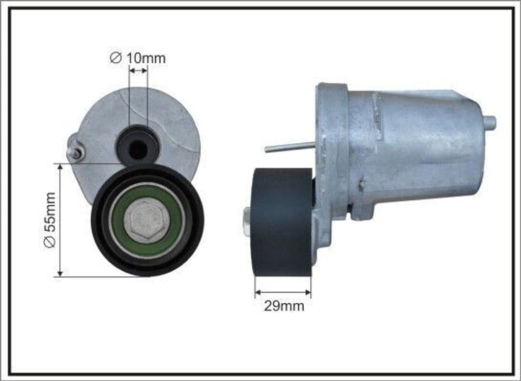 CAFFARO 500036SP Spannarm Keilrippenriemen Ø55mm für BMW 5 Touring (F11) 5 Limousine (E60) 5 Limousine (F10) 5 Touring (E61) X3 (E83) X5 (E70)