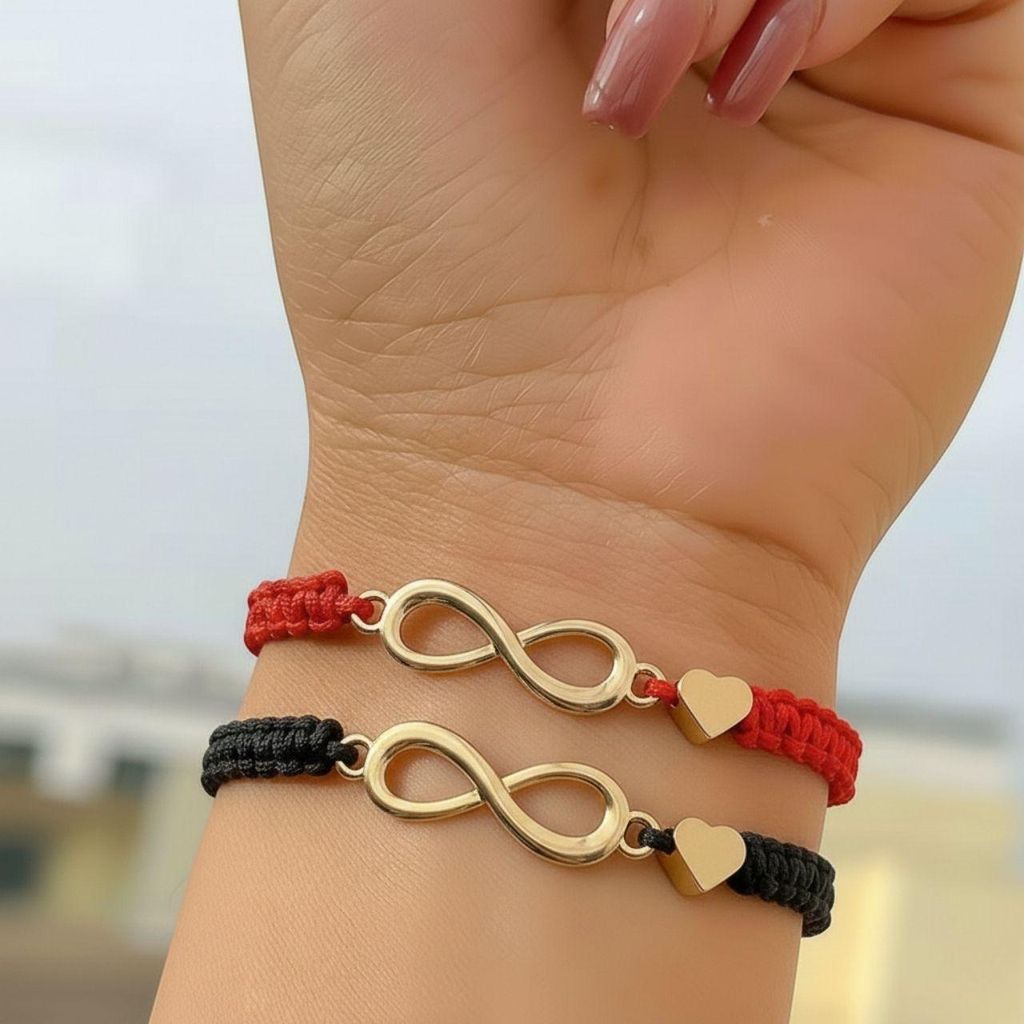 Partnerarmbänder mit Unendlichkeits Symbol (2er Set), Produktbild 