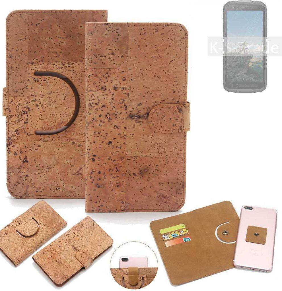 K-S-Trade Handy Hülle Schutz Hülle kompatibel mit Doogee S41 Handyhülle Schutzhülle Korkhülle Kork-Hülle 1x