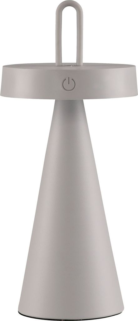 LED-Tischlampe - H 28,9 cm - Greige - Kunststoff - Silikon - dimmbar