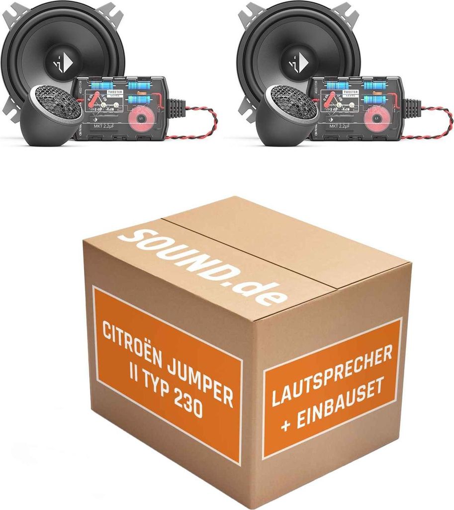 Lautsprecher Boxen Einbaupaket Armaturenbrett Helix CB K100.2-S3 passend für Citroën Jumper II | 2x Tief-Mitteltöner 2x Hochtöner