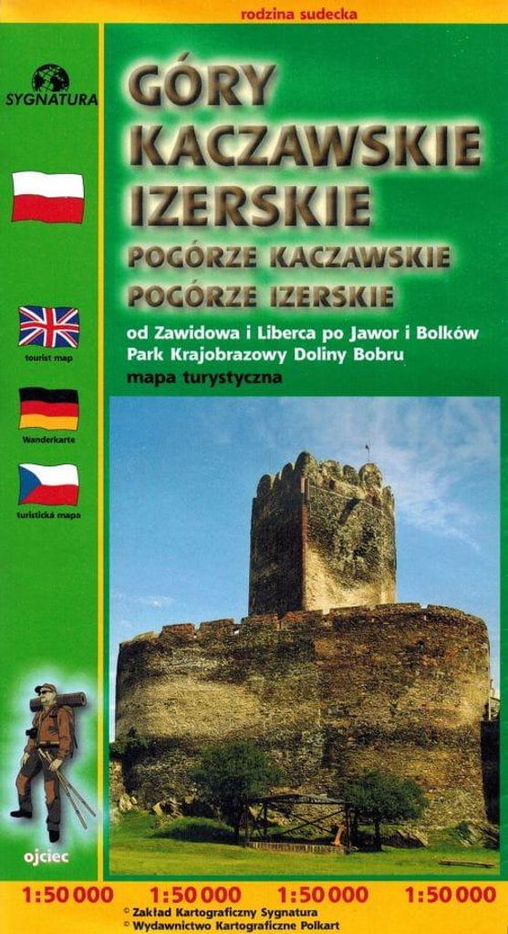 Kaczawskie- und Jizera-Gebirge und deren Ausläufer. Touristenkarte. Cartomedia