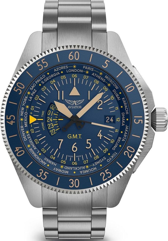 Uhr Men's Silver Aviator-V.1.37.0.304.5