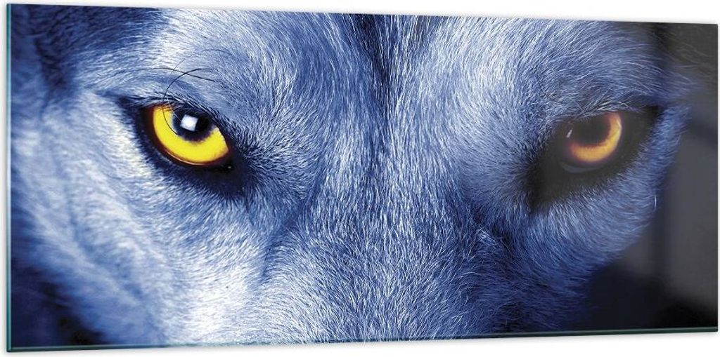 Bilder auf glas - Einteilig - Schau der Wolf Augen - 120x50cm - Glasbilder - Wandbilder - Bilder - zum Aufhängen bereit - Wanddekoration aus Glas ...
