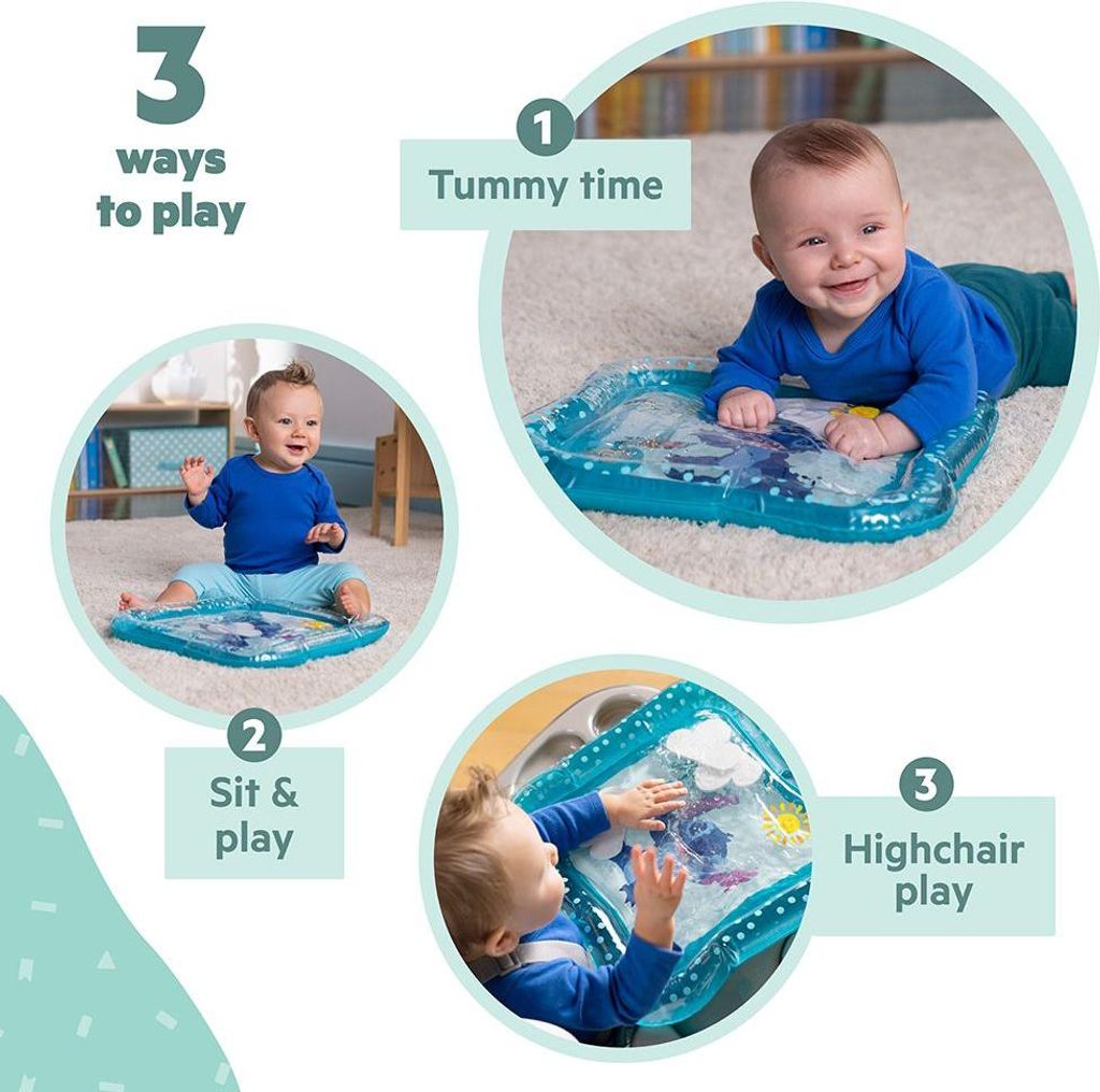 Bright Starts Baby Wassermatte Stitch sensorische Spielmatte blau