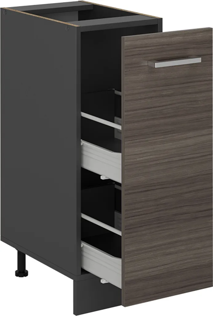 Caisson de Cuisine Bas 30cm Vicco R-Line Gris et Plan de Travail Chêne - 5