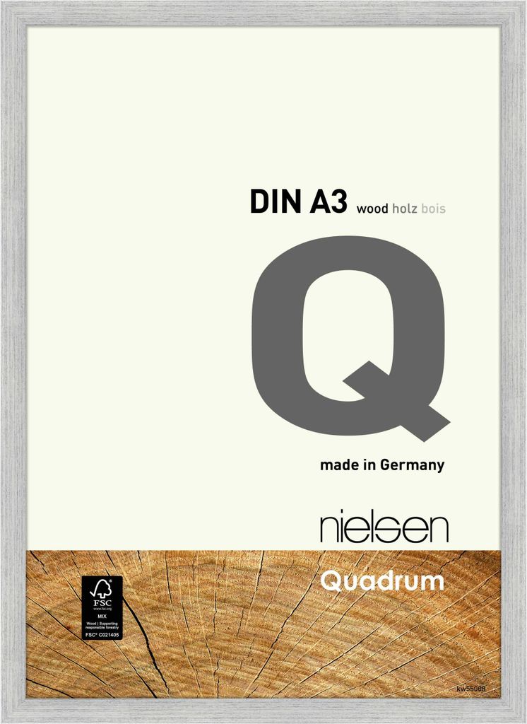 nielsen Holz Bilderrahmen Quadrum, 29,7x42 cm (A3), Silber