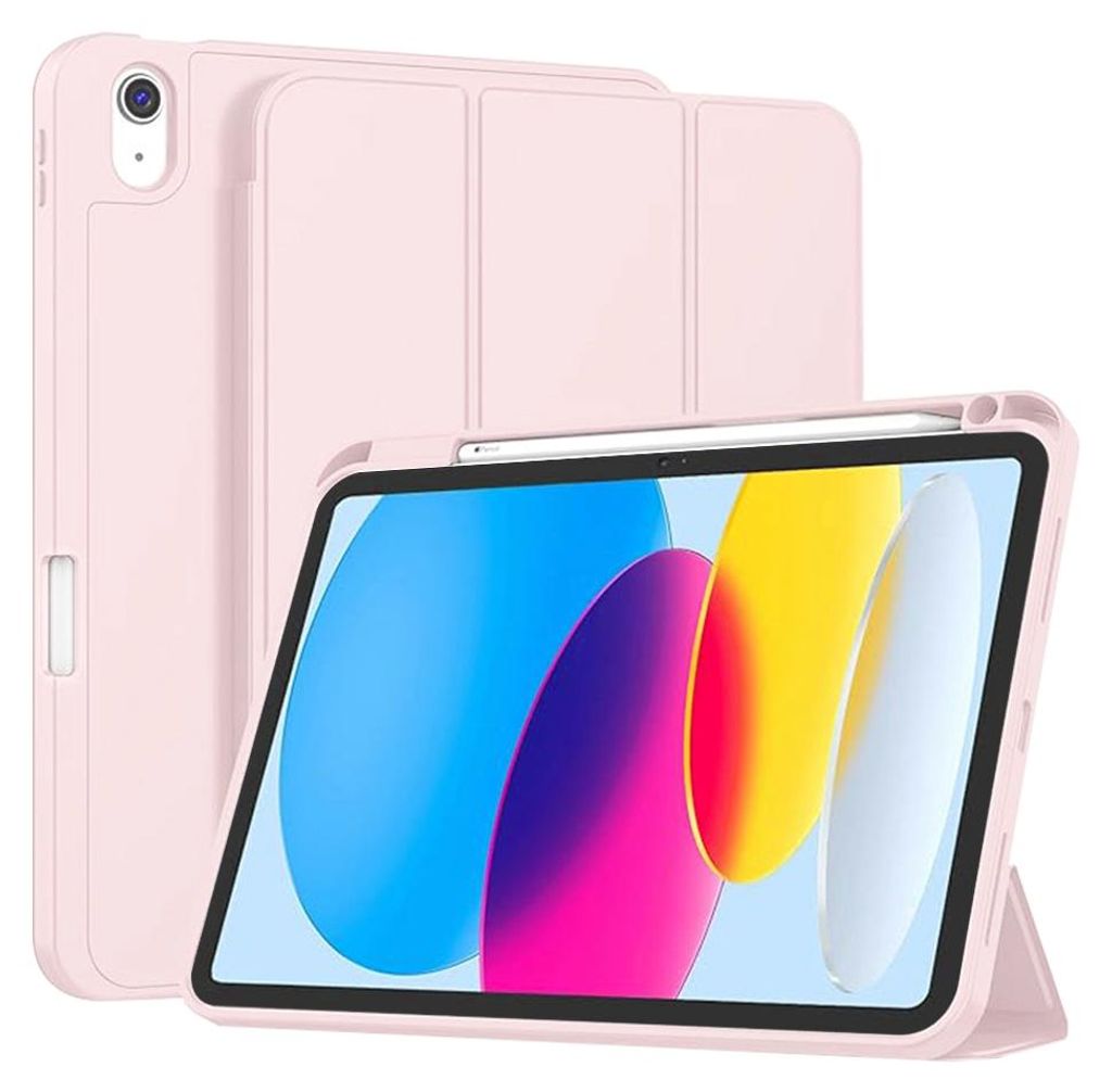 Techsuit Flex Trifold Tablet-Hülle mit Pencil-Halter für Apple iPad 2022 - Rosa
