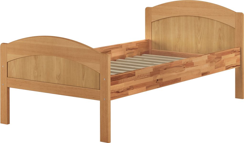 Massivholzbett hohes Bett Seniorenbett Buche natur 100x200 Produktbild 