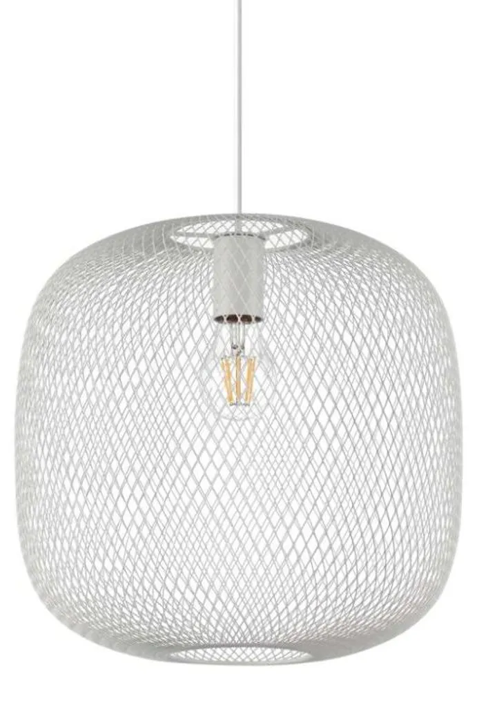 Suspension Design Net Metal Blanche Structure Ajourée Culot E27 42W