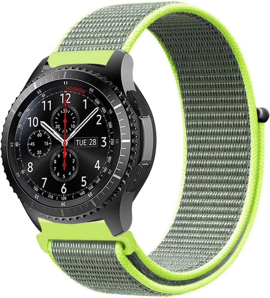 SYSTEM-S Armband 20 mm aus Nylon für Huawei Watch Smartwatch in Neon Gelb