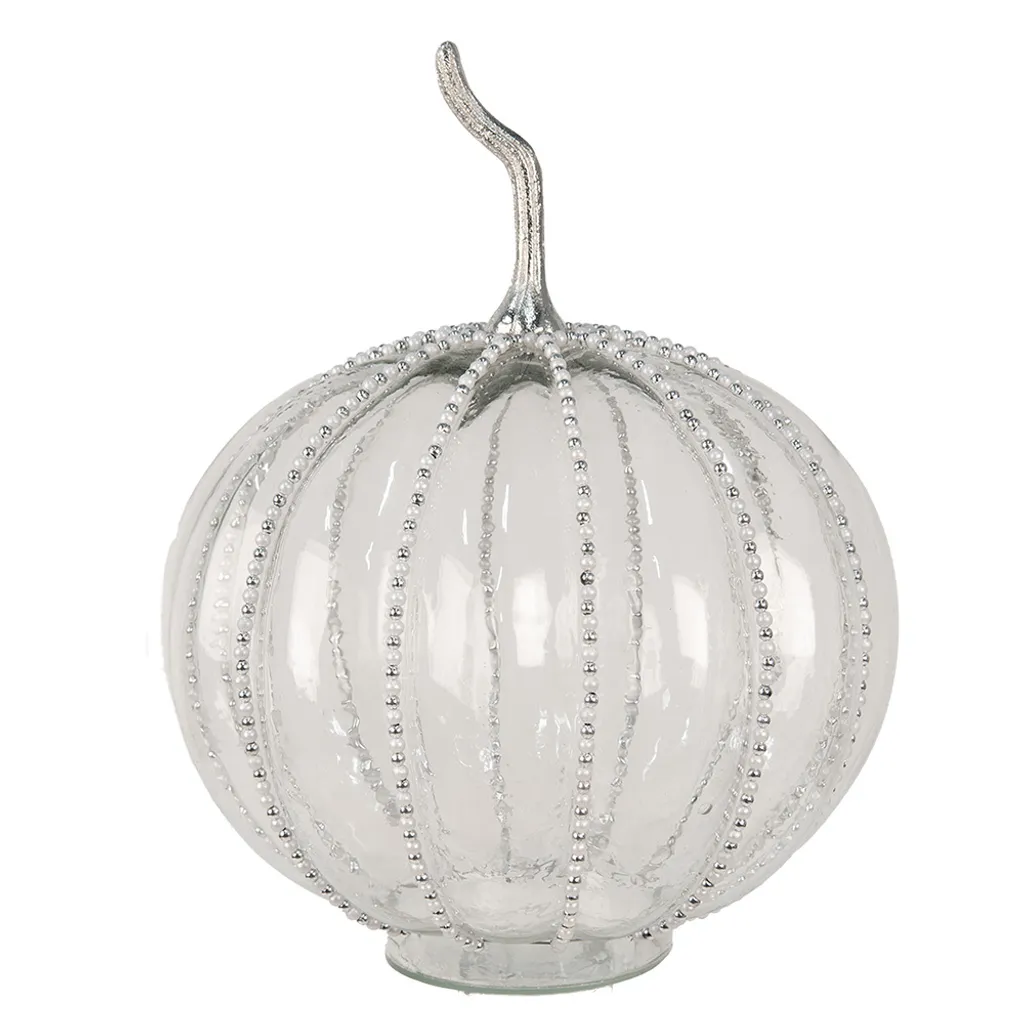 Citrouille Décorative en Verre Transparent 33cm - Objet Design de Table