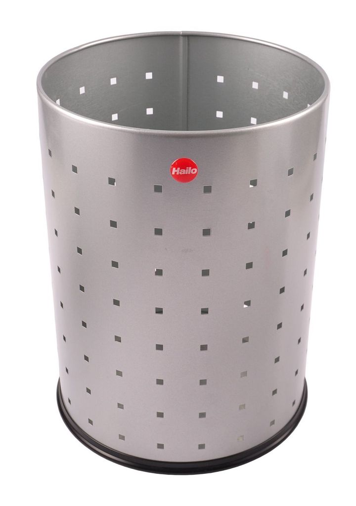 Hailo Papierkörbe (rund), ProfiLine basket 15 Liter , Stahlblech, silber